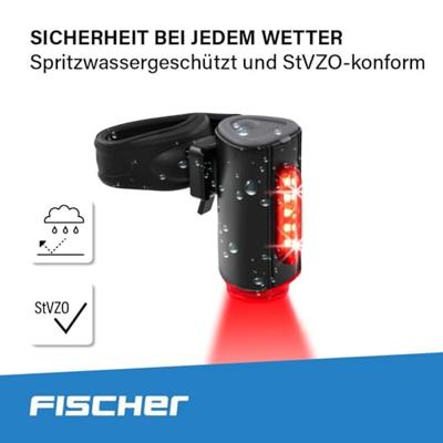 FISCHER FAHRRAD TWIN Achterlicht LED Zwart