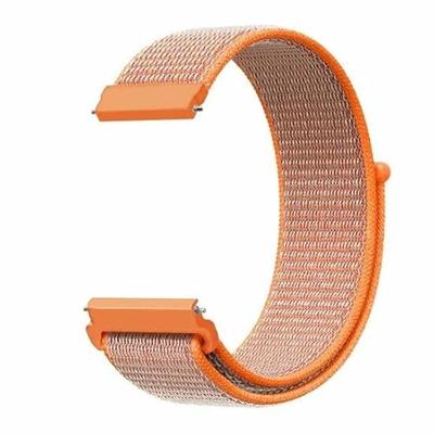 By Qubix - Compatible met Garmin Venu/Sq / Sq2 / 2 plus - Sport Loop nylon bandje - Oranje - Compatible Garmin bandje - Bandbreedte: 20mm