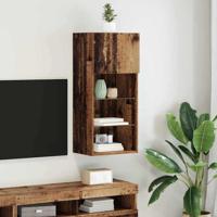 Wandgemonteerde TV Kast Oud Hout 40,5 x 30 x 90 cm Bewerkt hout - thumbnail