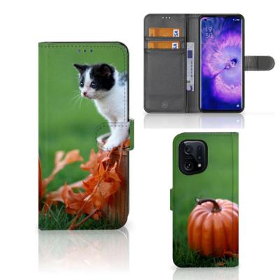 OPPO Find X5 | Telefoonhoesje | Met pasjeshouder | Kitten OPPO Find X5 | Telefoonhoesje | Met pasjeshouder | Kitten