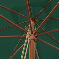Parasol met houten paal 300x300x273 cm groen - thumbnail
