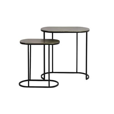 Light & Living Bijzettafel 'Bocov' Set van 2 stuks max, antiek brons-zwart