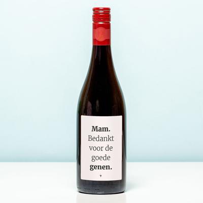 Wijnfles Bedankt voor de goede genen - Rood (Merlot)