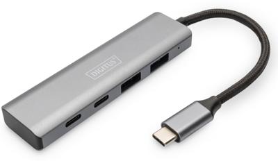 Digitus DA-70245 DA-70245 USB-hub 4 poorten USB-A USB 3.2 Gen2 10 GBit/s Met aluminium behuizing Donkergrijs Digitus DA-70245 DA-70245 USB-hub 4 poorten USB-A USB 3.2 Gen2 10 GBit/s Met aluminium behuizing Donkergrijs