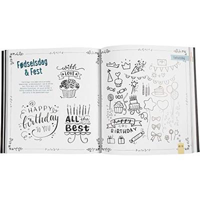 Handlettering - 1000 Ideeën, afm 22x23 cm, dikte 2 cm, Aantal pagina&apos;s 143, 1 stuk, Deense tekst