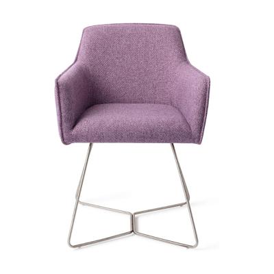 Jesper Home Eetkamerstoel 'Hofu' Beehive Steel, kleur Violet Daisy