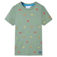 VidaXL Kindershirt met korte mouwen 104 kakikleurig - thumbnail