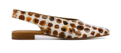 Pertini Dames Ballerina's in Leder (Wit)