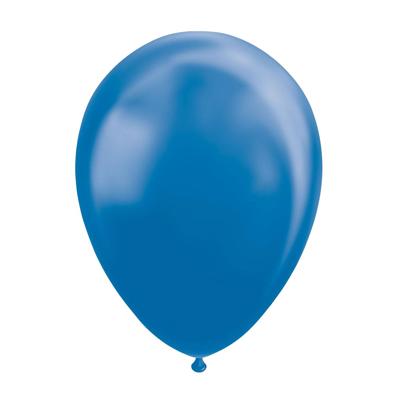 Globos Ballonnen metallic blue 30cm, 10st.