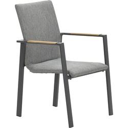 Ottawa dining stoel carbon black/grijs/teak look Garden Impressions - Garden impressions