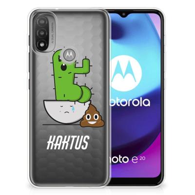 Motorola Moto E20 | E40 Telefoonhoesje met Naam Cactus Poo