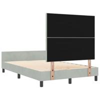 Bedframe met hoofdeinde Lichtgrijs 120 x 190 cm Fluweel - thumbnail