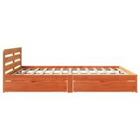 Bedframe zonder matras massief grenenhout wasbruin 180x200 cm - thumbnail