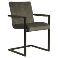 LABEL51 Eetkamerstoel Milo - Zinc - Synthetisch - Black Frame - thumbnail