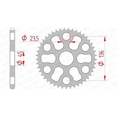 AFAM Chain wheel 428 45z steel silver