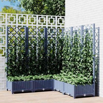 Plantenbak met latwerk 120x120x121,5 cm polypropeen blauwgrijs Plantenbak met latwerk 120x120x121,5 cm polypropeen blauwgrijs