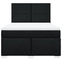 Boxspring met matras stof zwart 140x200 cm - thumbnail