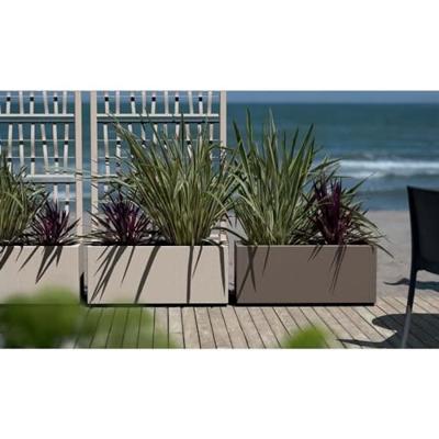 Ethica rechthoekige bloembak 80 cm met grafiet traliewerk