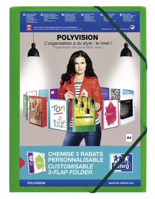 Elastomap oxford polyvision a4 incl insteektas gn | 12 stuks