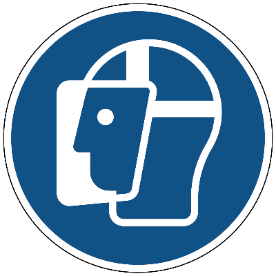 Gelaatsbescherming verplicht gebods- Ø 150 mm - Sticker