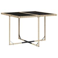 9-delige Tuinset met kussens poly rattan beige - thumbnail