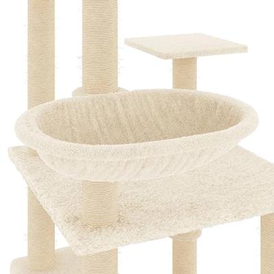 VidaXL Kattenmeubel met sisal krabpalen 141 cm crèmekleurig