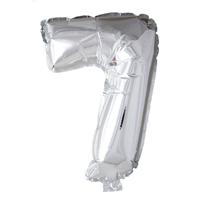 Globos Folie ballon nummer &apos;7&apos; zilver 40cm - thumbnail