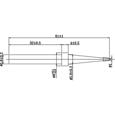 TOOLCRAFT KKT-5.6B Soldeerpunt Potloodvorm Grootte soldeerpunt 5.6 mm Inhoud: 1 stuk(s)