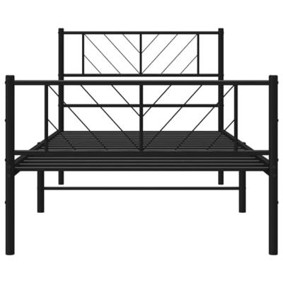 Bedframe met hoofd- en voeteneinde metaal zwart 80x200 cm