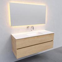 Badkamermeubel Solid Surface AQS Oslo 120x46 cm Midden Wood Washed Oak Boss & Wessing - thumbnail