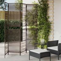 Kamerscherm 4 panelen poly rattan bruin - thumbnail