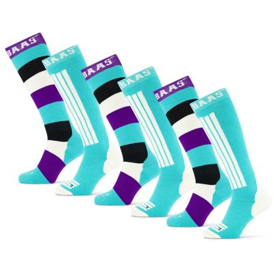 Poederbaas Skisokken 6-pack Striped Mint-31/34 Poederbaas Skisokken 6-pack Striped Mint-31/34