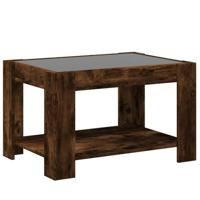 Salontafel met LED 73x53x45 cm bewerkt hout gerookt eikenkleur - thumbnail