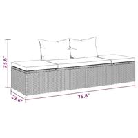Tuinbed 195x60 cm poly rattan grijs - thumbnail