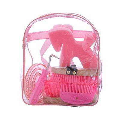Poetsset van 7 items in Rugtas roze