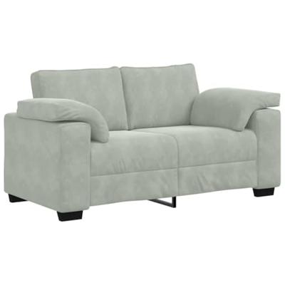 Loveseat bank 120 cm fluweel lichtgrijs