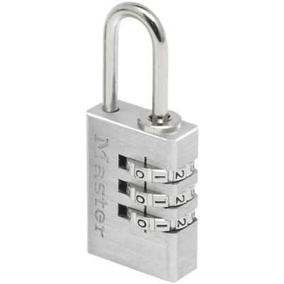 Masterlock 20mm - solid aluminium body with brushed metal finish - 21mm chrome pl - 7620EURD - thumbnail