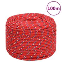 VidaXL Boottouw 10 mm 100 m polypropyleen rood - thumbnail