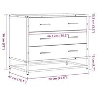 Ladekast 70x41x56 cm bewerkt hout zwart - thumbnail