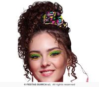 Scrunchie 80's Forever Zwart - thumbnail
