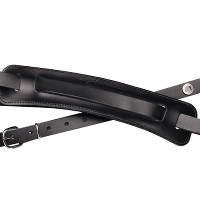 D&apos;Addario John Lennon Leather Guitar Strap Black gitaarband