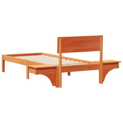 Bedframe met nachttafels met hoofdeinde Wasbruin 75 x 190 cm