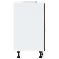 Keuken onderkast Kalmar bewerkt hout bruin eikenkleur - thumbnail