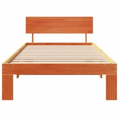 Bedframe met hoofdeinde Wasbruin 90 x 190 cm Massief grenenhout