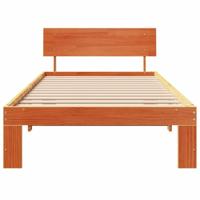 Bedframe met hoofdeinde Wasbruin 90 x 190 cm Massief grenenhout - thumbnail