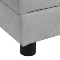 Hondenbank met kussen 83x44x44 cm pluche grijs - thumbnail