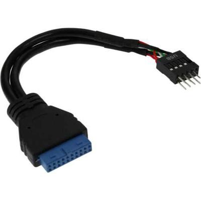 InLine 33446I USB 3.0 naar 2.0 adapterkabel intern, USB 3.0 naar USB 2.0 paalaansluiting, 0,15 m