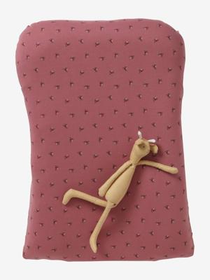 Hoes voor aankleedkussen in jersey rozenhout met print