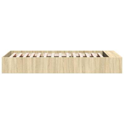 Bedframe bewerkt hout sonoma eikenkleurig 100x200 cm - thumbnail
