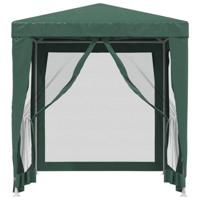 Partytent met 4 mesh zijwanden 2x2 m HDPE groen - thumbnail